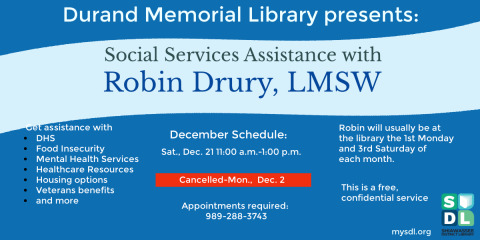 Image of "Social Services Assistance Dec. 21 with Robin Drury"