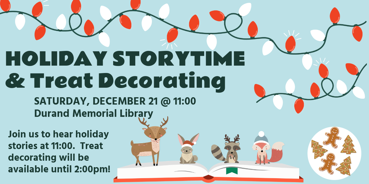 Image of Holiday Storytime and Treat Decorating Dec. 21 at Durand Memorial Library